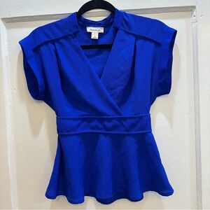 Monteau Los Angeles Royal Blue Work Blouse